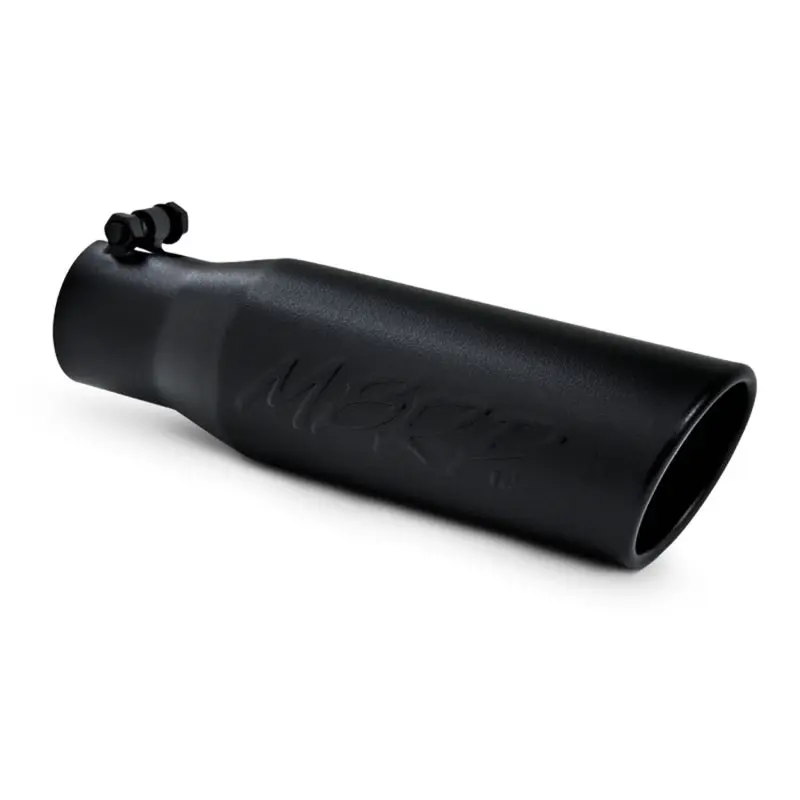 Mbrp Universal Tip 3In O.D. Angled Rolled End 2 Inlet 12 Length - Black Finish 2