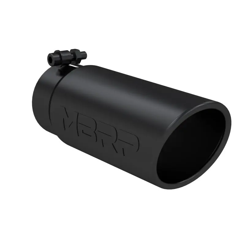 Mbrp Universal Tip 4 O.D. Angled Rolled End 3.5 Inlet 10 Length- Black Finish 1