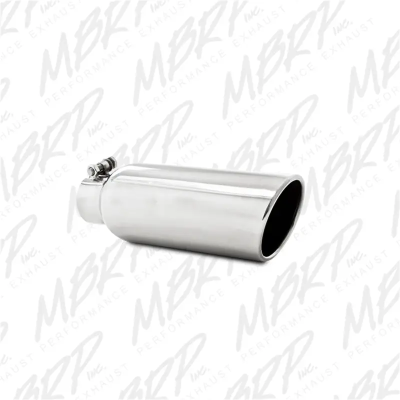 Mbrp Universal Tip 4In Od 2.5In Inlet 12In Length Angled Cut Rolled End Clampless No-Weld T304 2
