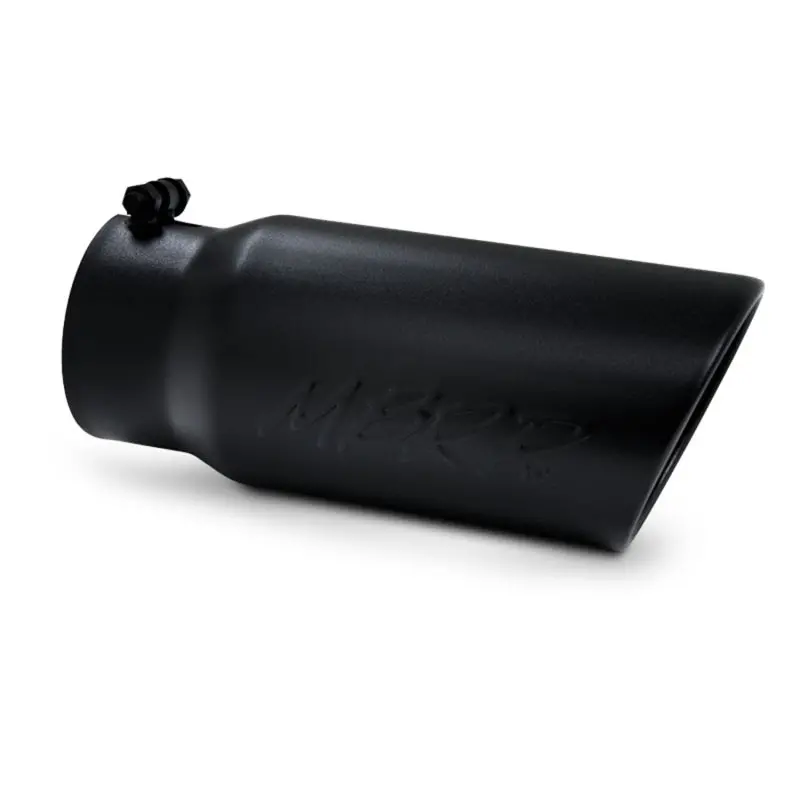 Mbrp Universal Tip 5 O.D. Angled Rolled End 4 Inlet 12 Length - Black Finish 1