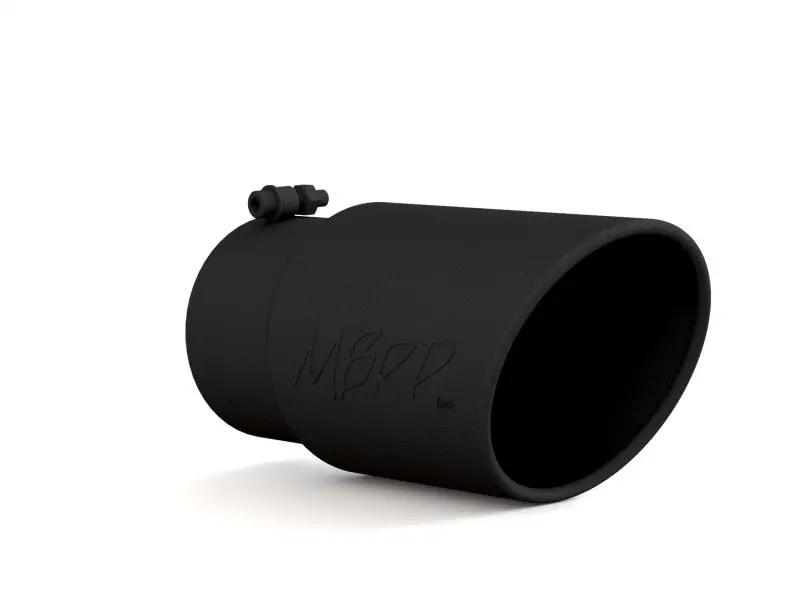 Mbrp Universal Tip 6In O.D. Angled Rolled End 5 Inlet 12 Length - Black Finish 1
