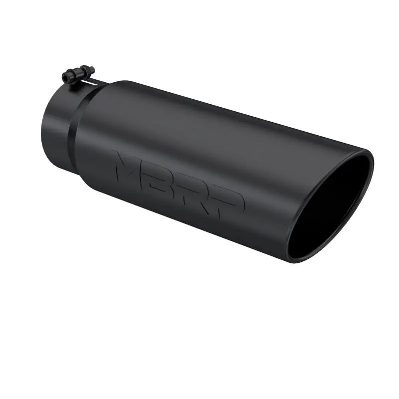 Mbrp Universal Tip 6In Od Angled Rolled End 5In Inlet 18In Length Black Finish Exhaust 1