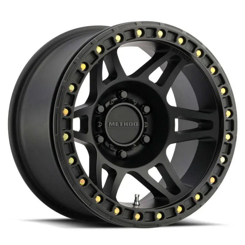 Method Mr106 Beadlock 17X9 -44Mm Offset 8X6.5 130.81Mm Cb Matte Black W/Bh-H36125 Wheel 1