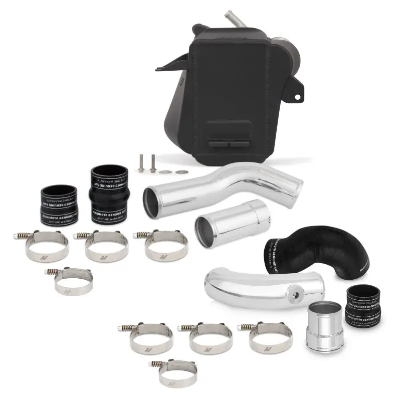 Mishimoto 11-16 Ford 6.7L Powerstroke Air-To-Water Intercooler Kit - Wrinkle Black W/ Polished Pipes 1