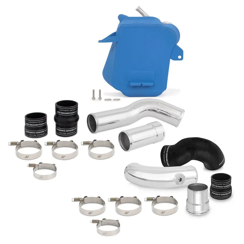Mishimoto 11-16 Ford 6.7L Powerstroke Air-To-Water Intercooler Kit - Wrinkle Blue W/ Polished Pipes 1