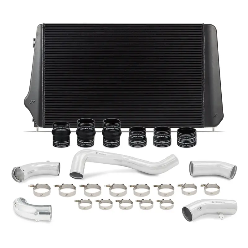 Mishimoto 17-19 Gm L5p Duramax Intercooler Kit - Black W/ Polished Pipes 1