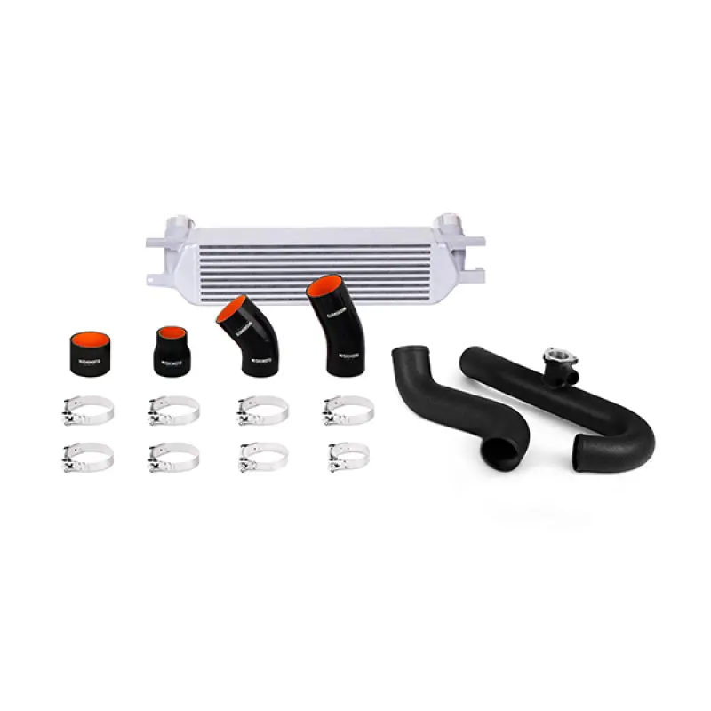 Mishimoto 2015 Ford Mustang Ecoboost Performance Intercooler Kit - Silver Core Wrinkle Black Pipes 1