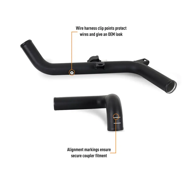 Mishimoto 2021+ Ford Bronco 2.7L High-Mount Intercooler Pipe Upgrade Kit - Wrinkle Black 2