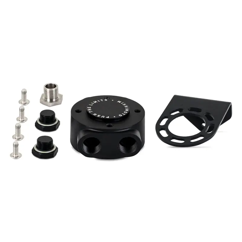Mishimoto 3/4 - 16 Thread Remote Oil Filter Mount - Black 1