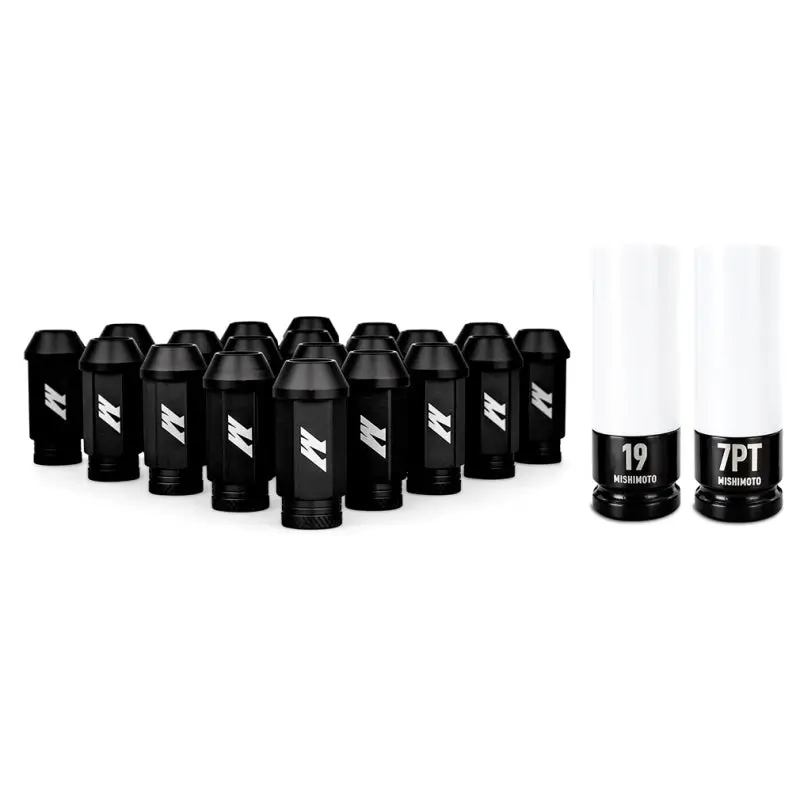 Mishimoto Aluminum Locking Lug Nuts M12x1.25 20Pc Set Black 1