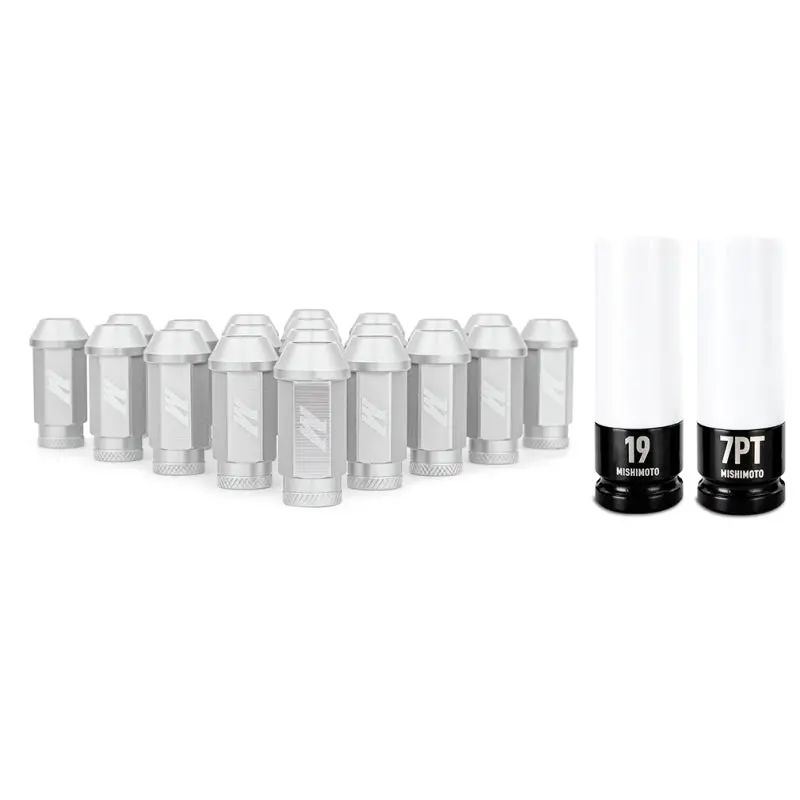Mishimoto Aluminum Locking Lug Nuts M12x1.25 20Pc Set Silver 1