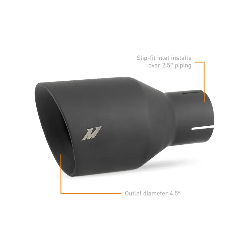 Mishimoto Clamp-On Double Wall Exhaust Tip 2.5 Inlet Slash Cut 2