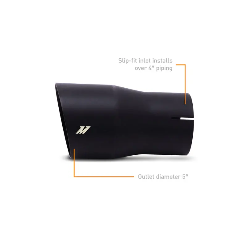 Mishimoto Clamp-On Single Wall Exhaust Tip 5In Outlet - Black 2