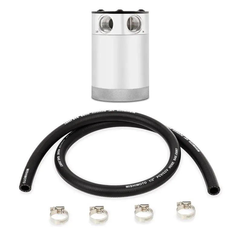 Mishimoto Compact Baffled Oil Catch Can - 2-Port - Polished 2