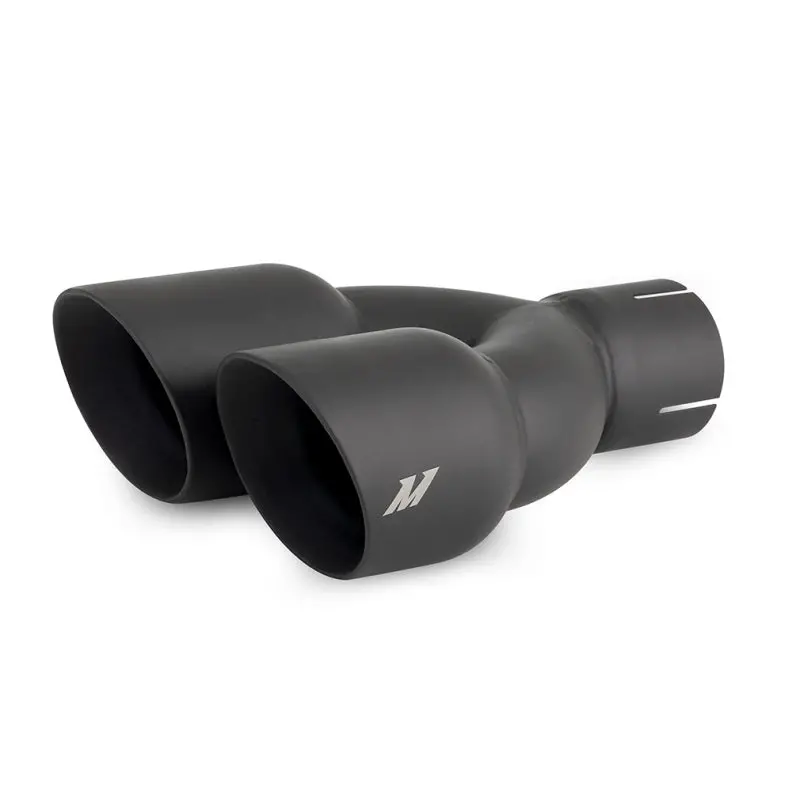 Mishimoto Dual Offset Tips 2.5In Inlet 3In Outlet Slash Cut - Black 1