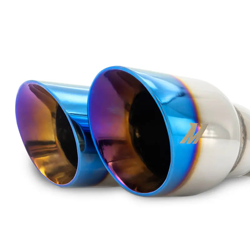 Mishimoto Dual Offset Tips 2.5In Inlet 3In Outlet Slash Cut - Burnt 2
