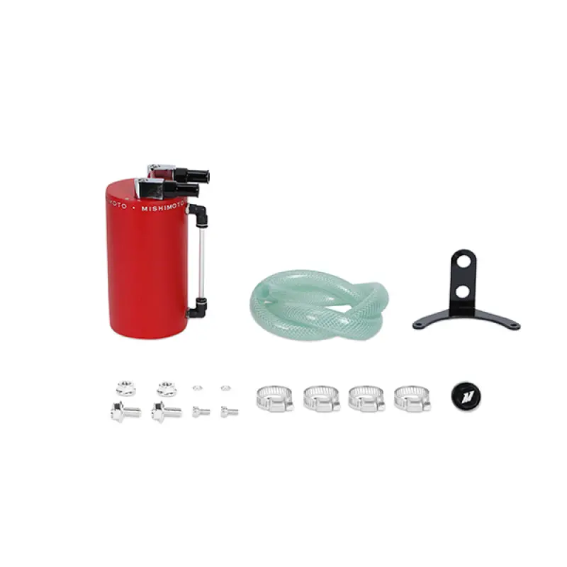 Mishimoto Large Aluminum Oil Catch Can - Wrinkle Red 1
