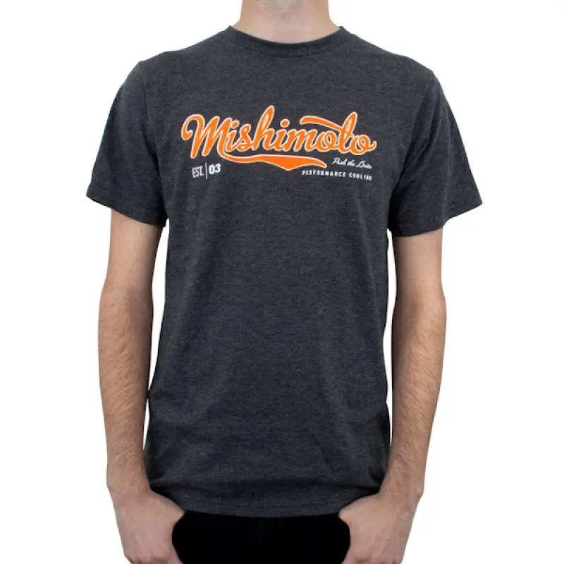 Mishimoto Mens Athletic Script Gray T-Shirt - Medium 1