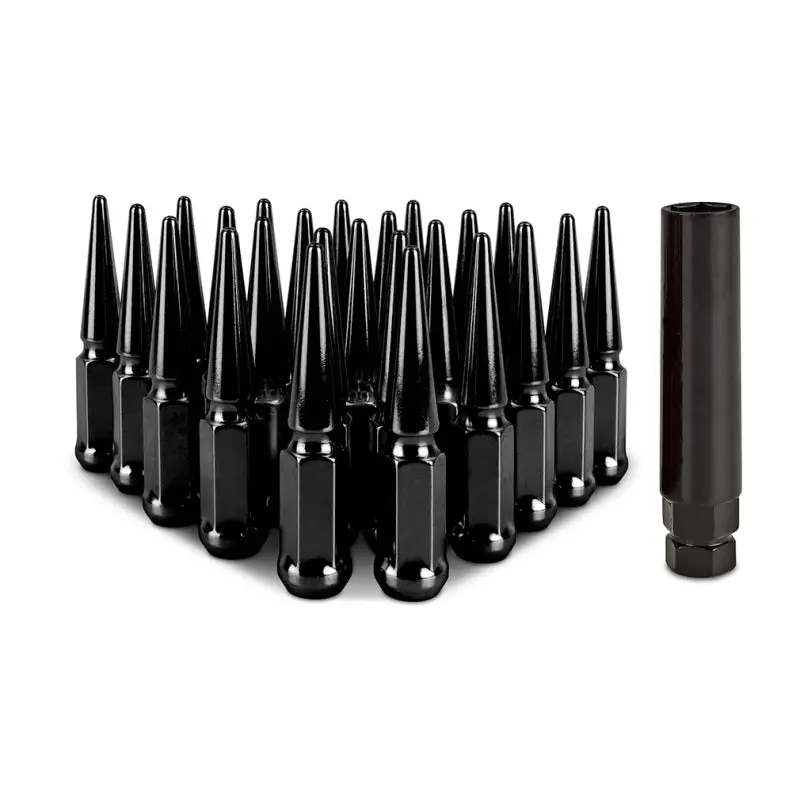 Mishimoto Mishimoto Steel Spiked Lug Nuts M12 X 1.5 24Pc Set Black 1