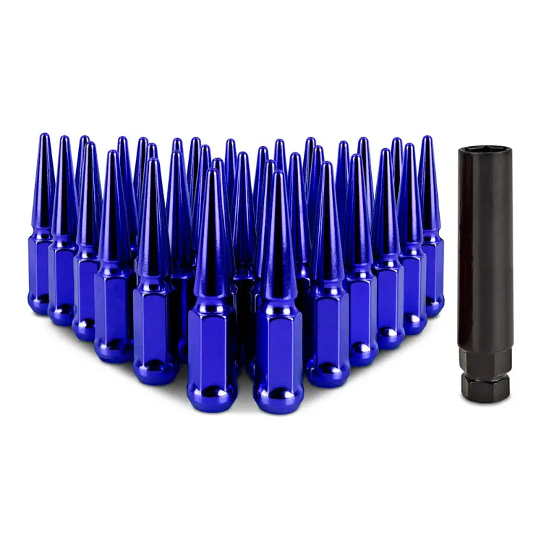Mishimoto Mishimoto Steel Spiked Lug Nuts M14 X 1.5 32Pc Set Blue 1
