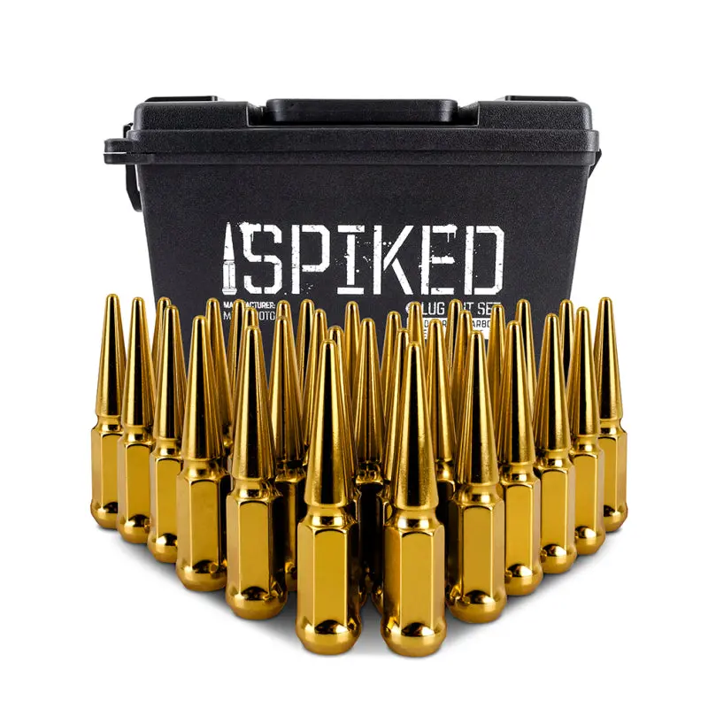 Mishimoto Mishimoto Steel Spiked Lug Nuts M14 X 1.5 32Pc Set Gold 2