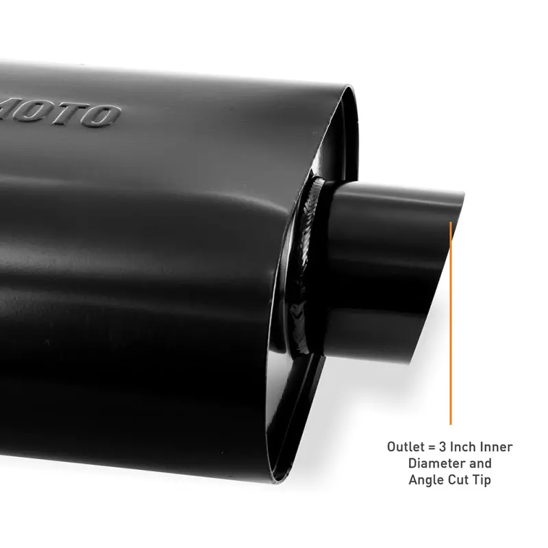 Mishimoto Muffler With 2.5In Center Inlet/Outlet - Angled Tip - Black 2