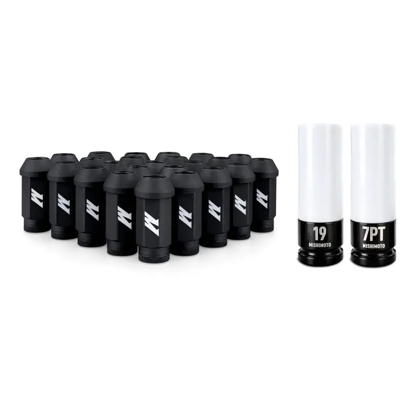 Mishimoto Steel Locking Lug Nuts M14x1.5 24Pc Set Black 1