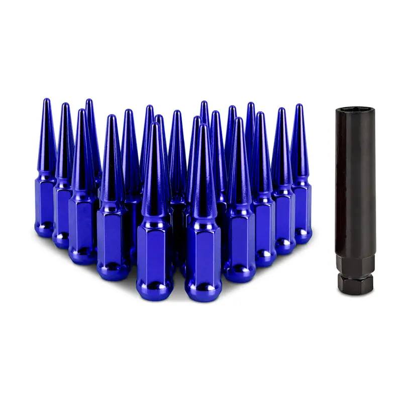 Mishimoto Steel Spiked Lug Nuts M12x1.5 20Pc Set - Blue 1