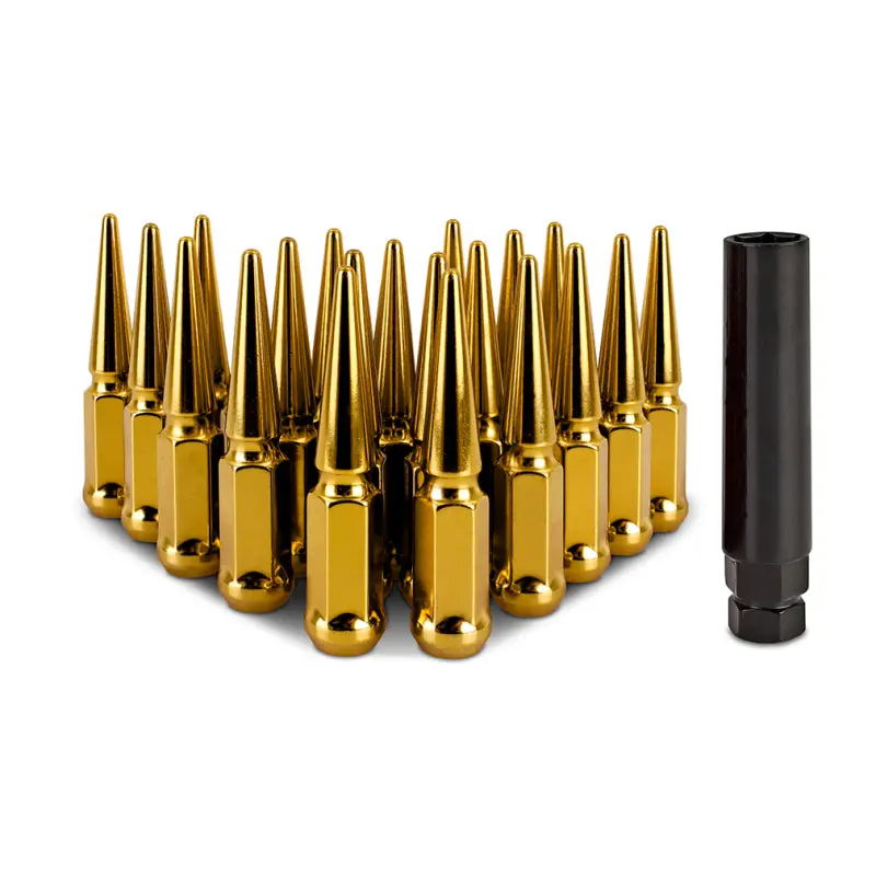 Mishimoto Steel Spiked Lug Nuts M12x1.5 20Pc Set - Gold 1