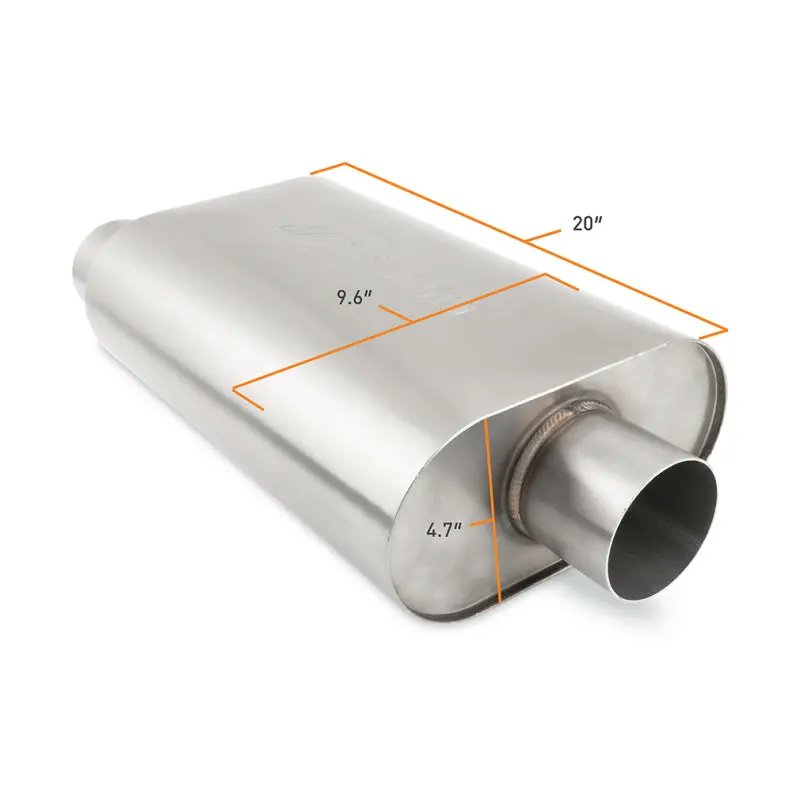 Mishimoto Universal Muffler With 3.0In Offset Inlet/Outlet - Brushed 2