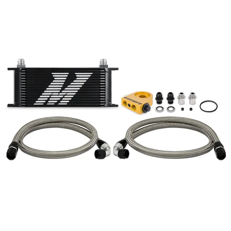 Mishimoto Universal Thermostatic Oil Cooler Kit 16-Row Black 1