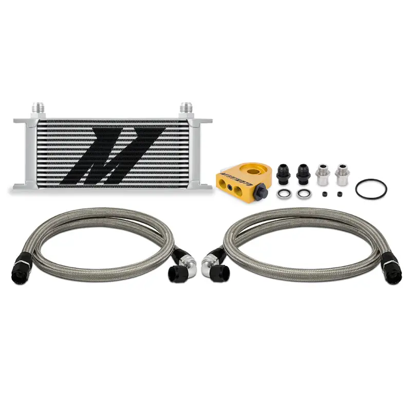 Mishimoto Universal Thermostatic Oil Cooler Kit 16-Row Silver 1