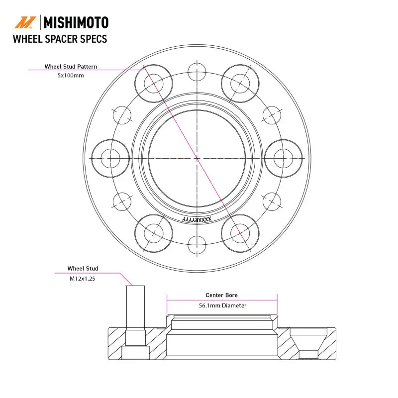 Mishimoto Wheel Spacers - 5X108 - 63.3 - 35 - M12 - Black 2