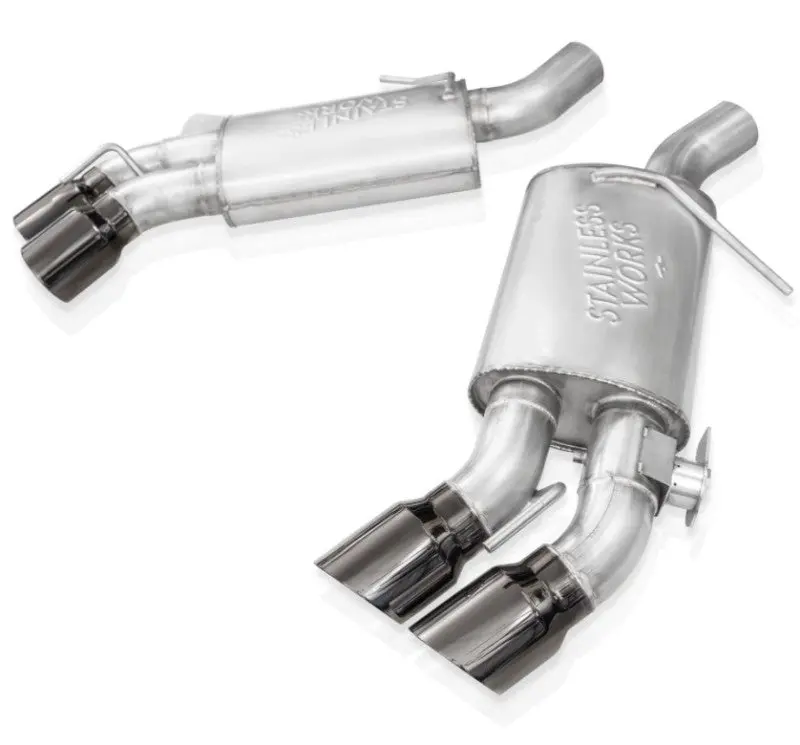 Stainless Works 16-21 Camaro Ss 3In Legend Sw Connect Axle Back W/Valve - 4In Quad Black Tips 1