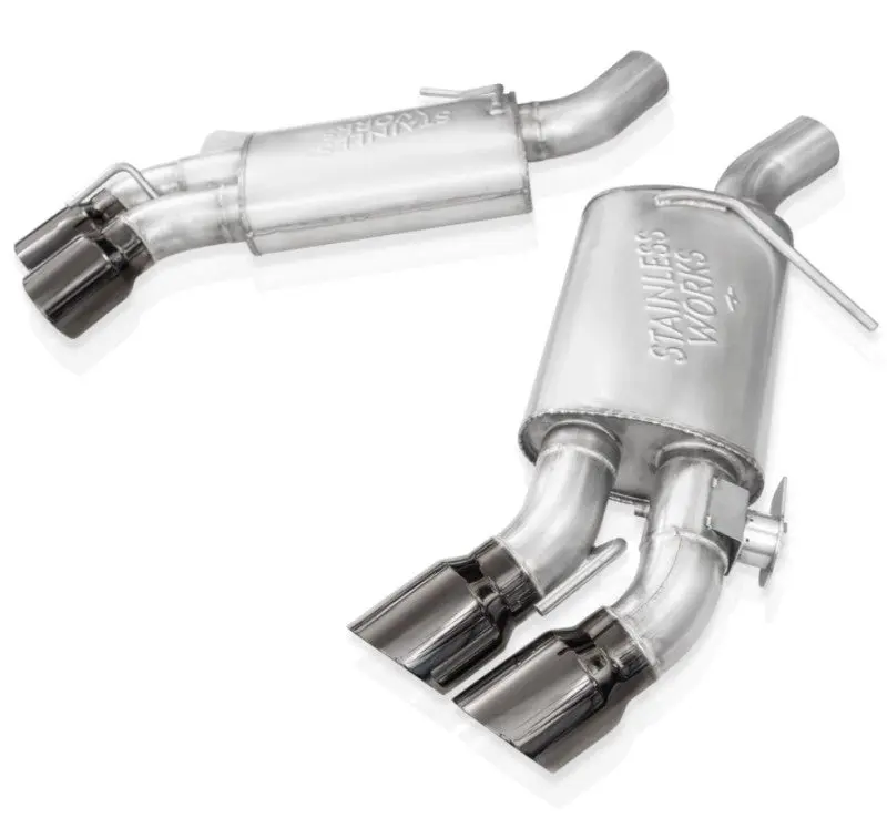 Stainless Works 16-21 Camaro Ss 3In Redline Factory Connect Axle Back W/Valve - 4In Quad Black Tips 1