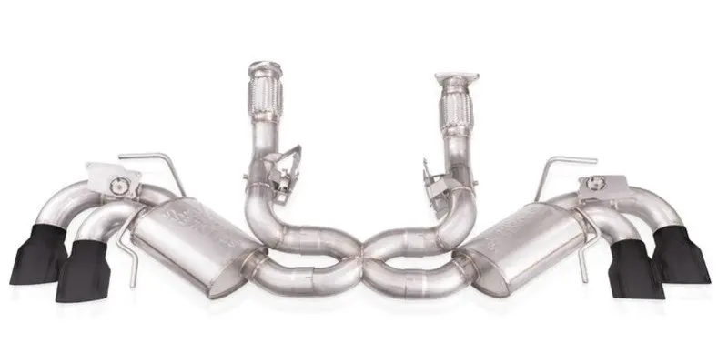 Stainless Works 20-21 Chevrolet Corvette C8 6.2L Redline Cat-Back Exhaust W/ Matte Black Tips 1
