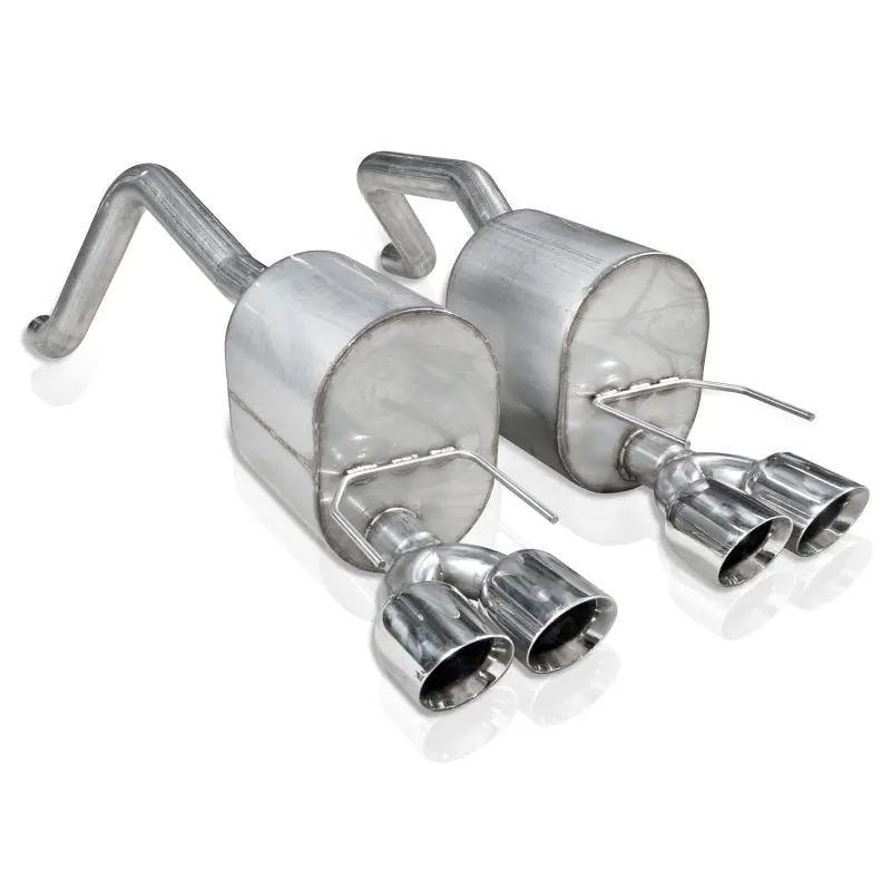 Stainless Works 2009-13 C6 Corvette Axleback 2-1/2In Dual Chambered Turbo Mufflers Quad 4In Tips 1