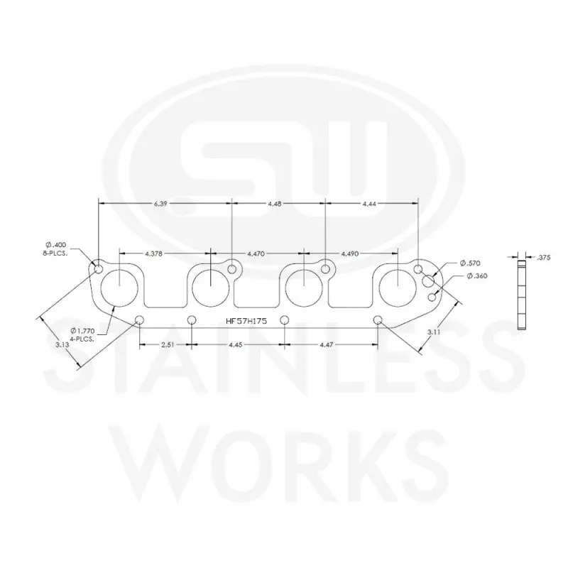 Stainless Works Hemi 5.7L Round Port Header 304Ss Exhaust Flanges 1-3/4In Primaries 1