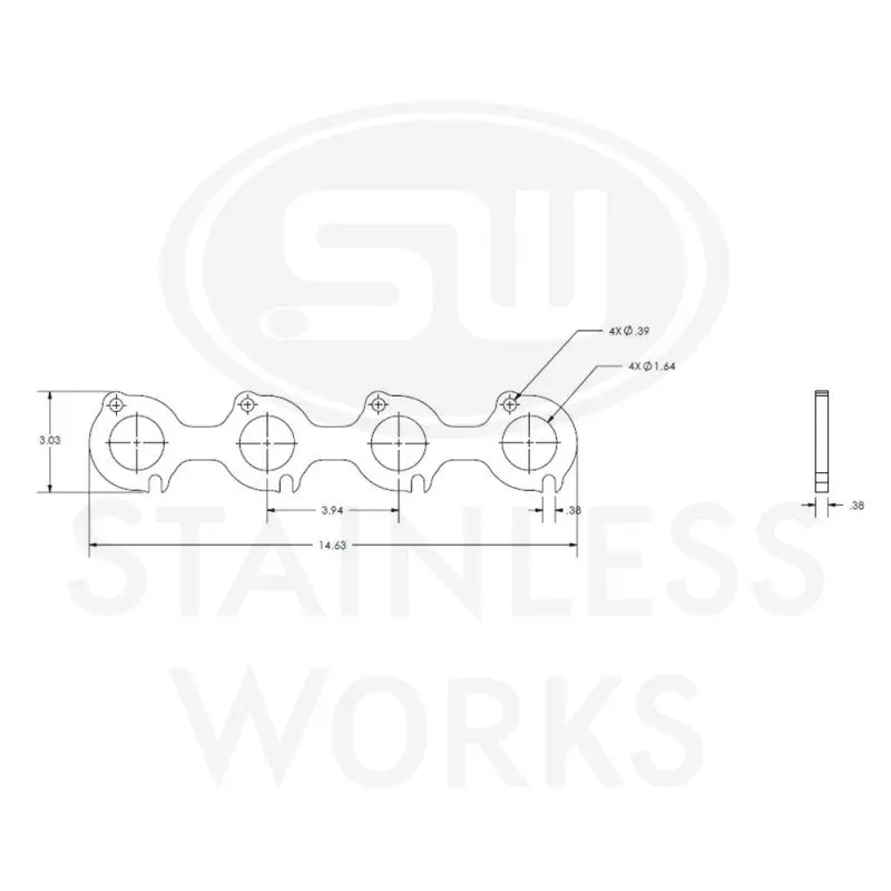 Stainless Works Small Block Ford 4.6L 2V Round Port Header 304Ss Exhaust Flanges 1-5/8In Primaries 2