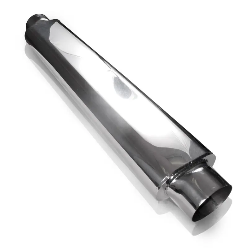 Stainless Works Smooth Oval Muffler - 24In Long 2In Id Inlets Both Ends 1
