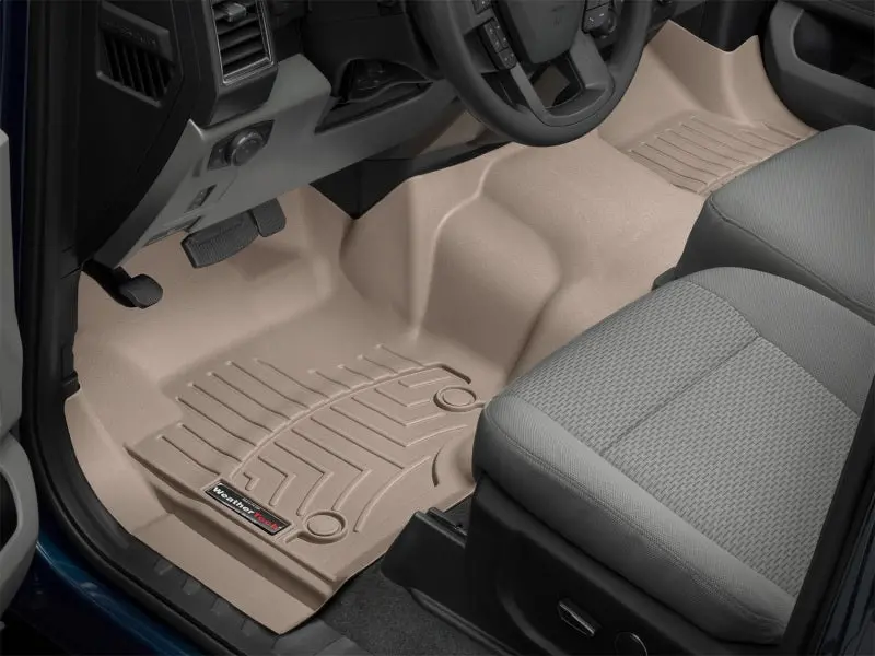 Weathertech 17+ Ford F-250/F-350/F-450 Front Floorliner - Tan (W/ First Row Bench Seats) 2