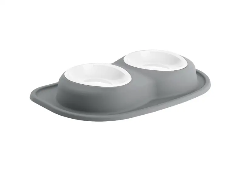 Weathertech Pet Feeding System Double Low 32Oz 3In. Poly Bowl - Dark Grey 1