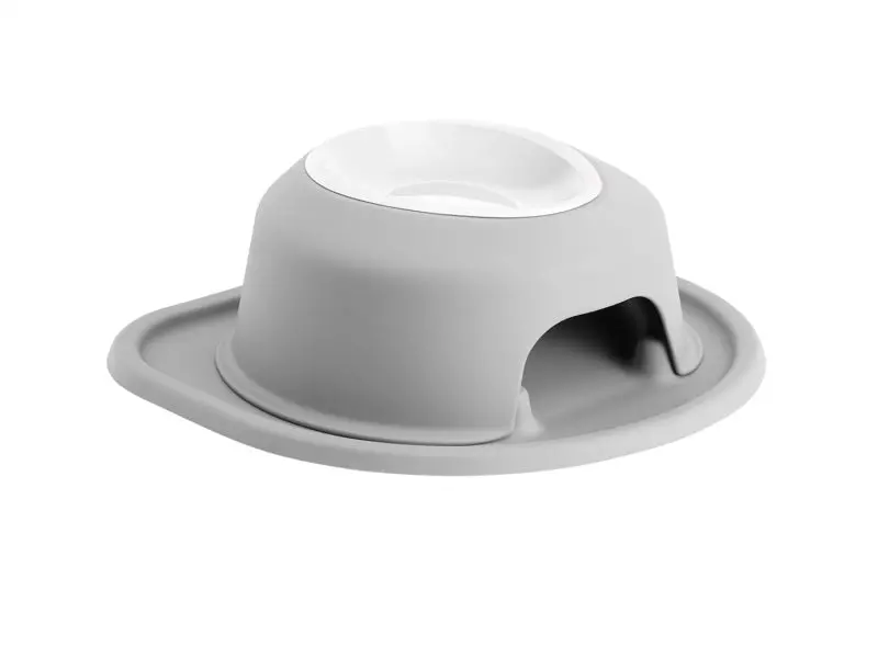 Weathertech Pet Feeding System Single High 16Oz 4In. Poly Bowl - Light Grey 1