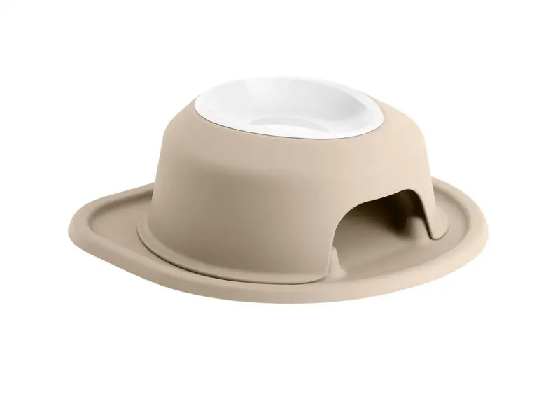Weathertech Pet Feeding System Single High 16Oz 4In. Poly Bowl - Tan 1