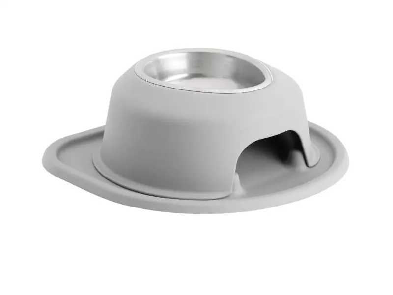 Weathertech Pet Feeding System Single High 16Oz 4In. Stainless Bowl - Light Grey 1