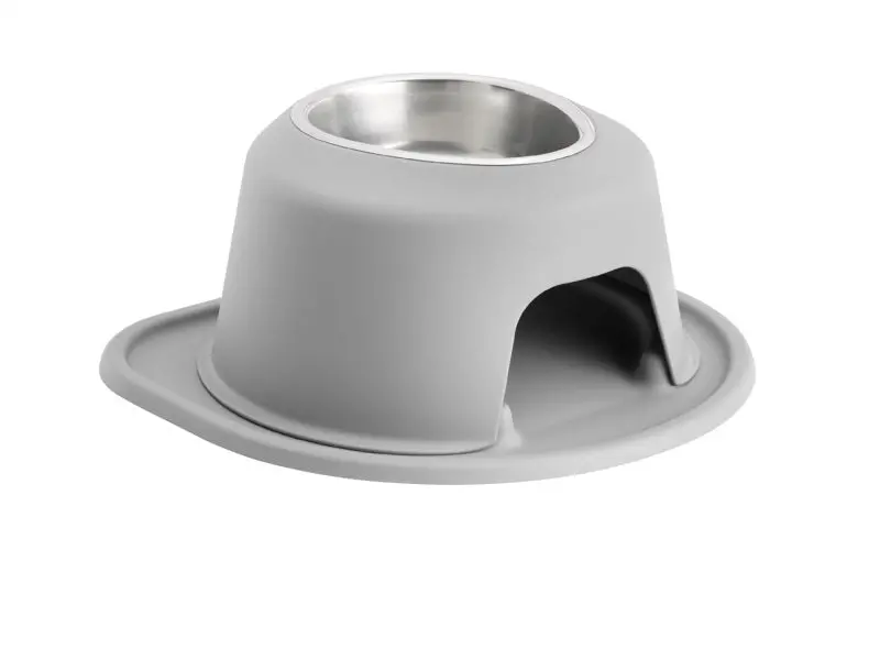 Weathertech Pet Feeding System Single High 32Oz 6In. Stainless Bowl - Light Grey 1