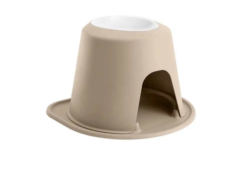 Weathertech Pet Feeding System Single High 64Oz 10In. Poly Bowl - Tan 1