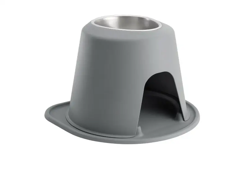 Weathertech Pet Feeding System Single High 64Oz 10In. Stainless Bowl - Dark Grey 1