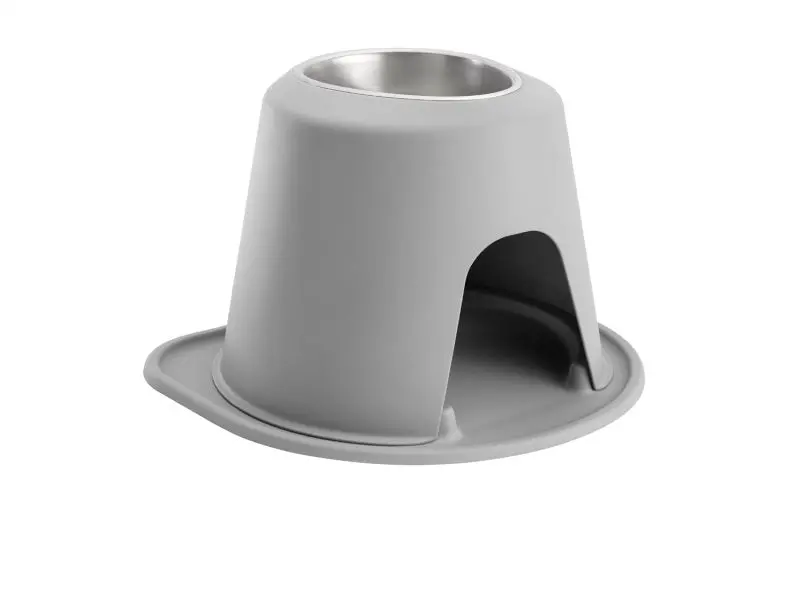 Weathertech Pet Feeding System Single High 64Oz 10In. Stainless Bowl - Light Grey 1