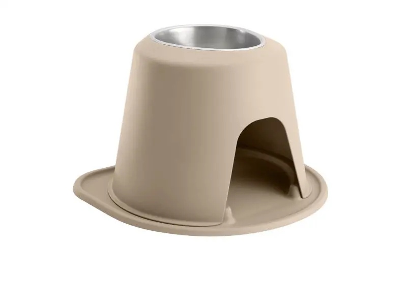 Weathertech Pet Feeding System Single High 64Oz 12In. Stainless Bowl - Tan 1